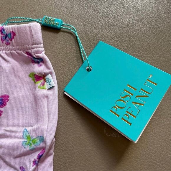 Posh Peanut Flutterby Bow Leggings 3–6M Bamboo Butterfly NWT - Picture 4 of 9